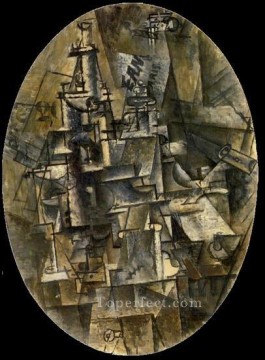 Glass bottle fork 1911 Pablo Picasso Oil Paintings